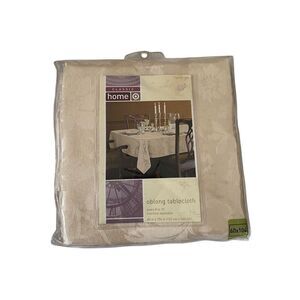 Target Home Beige Floral Oblong Tablecloth 60 x 104 Seats 8 to 10 Home Decor